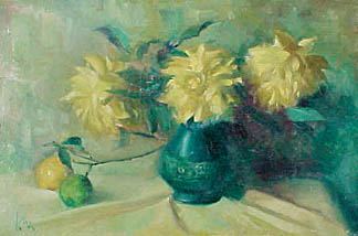 [painting of dahlias]