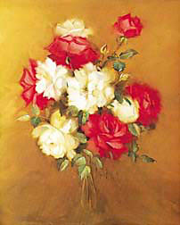 red and white roses